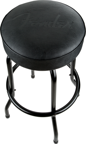 Tabouret de bar Fender® avec logo noir en relief, noir/noir, 30