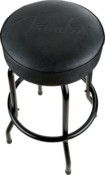Tabouret de bar Fender® avec logo noir en relief, noir/noir, 30