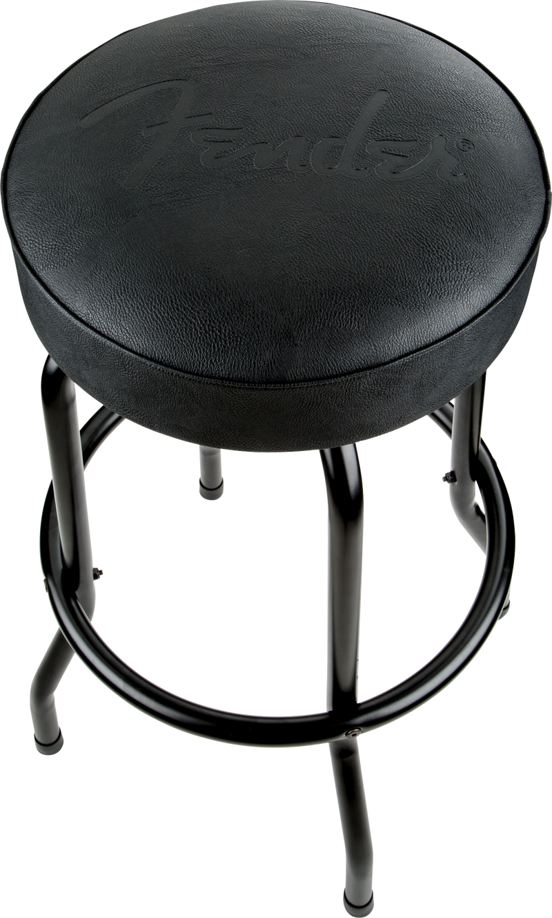 Load image into gallery viewer, Tabouret de bar Fender® avec logo noir en relief, noir/noir, 30&quot;
