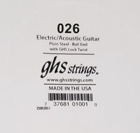 0.26 gauge single ball end plain steel electric guitar string