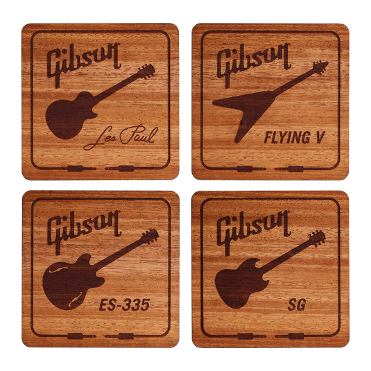 Jeu de sous-verres en acajou (fini naturel)