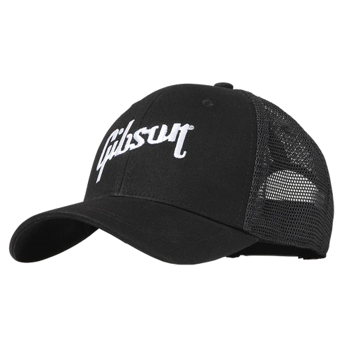 Load image into gallery viewer, Casquette &quot;Snapback&quot; Camionneur Noir avec logo Gibson
