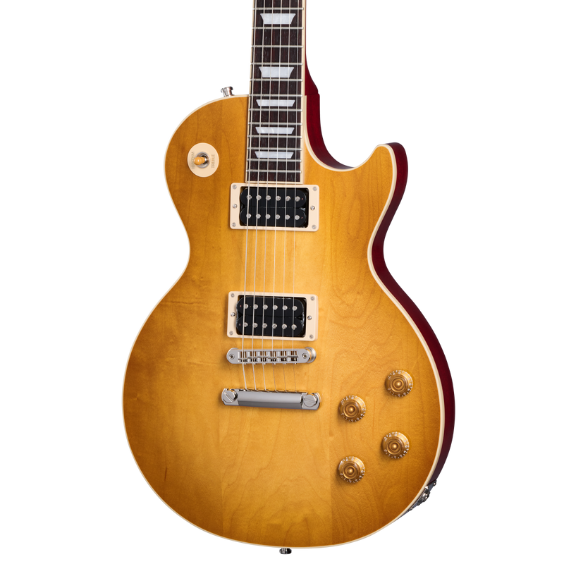 Load image into gallery viewer, Slash &quot;Jessica&quot; Les Paul Standard, &quot;Honey Burst&quot; dos rouge avec étui rigide
