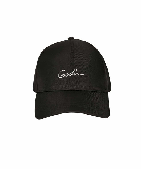 Casquette noire en coton avec logo Godin