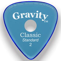 Guitar or bass pick, Classic Standard, 2.0 mm, Polished with round grip hole, Blue
