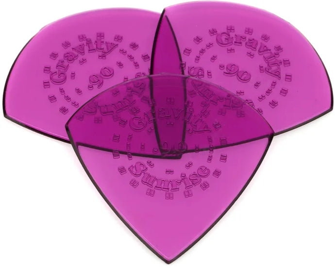 Pick de guitare ou basse Sunrise, Standard, 0,90 mm, Poli, Lot de 3, Violet