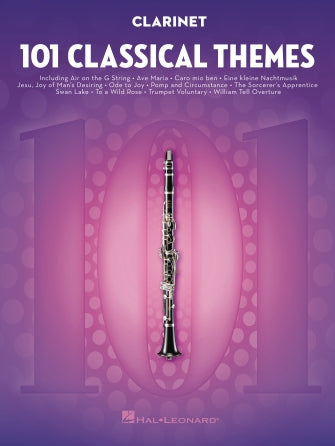 Recueil pour clarinette regroupant 101 thèmes classiques