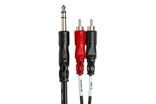 câble envoi et retour 3m , Cable 1/4 TRS à Dual RCA