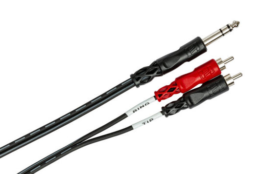 câble envoi et retour 3m , Cable 1/4 TRS à Dual RCA