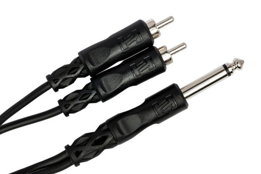 Adapteur jack TS 6,35 mm vers double RCA
