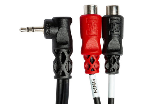 Cable Y, 1\8 TRS angle droit m - (2x) RCA f