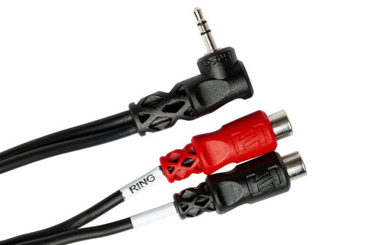 Cable Y, 1\8 TRS angle droit m - (2x) RCA f