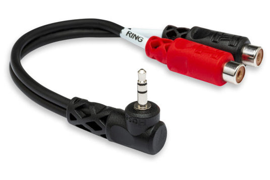 Cable Y, 1\8 TRS angle droit m - (2x) RCA f