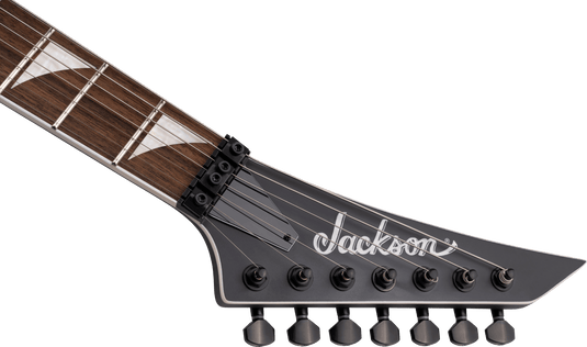 Guitare électrique , X Series Rhoads RRX24-MG7, touche en laurier, noir satiné avec biseaux gris apprêt