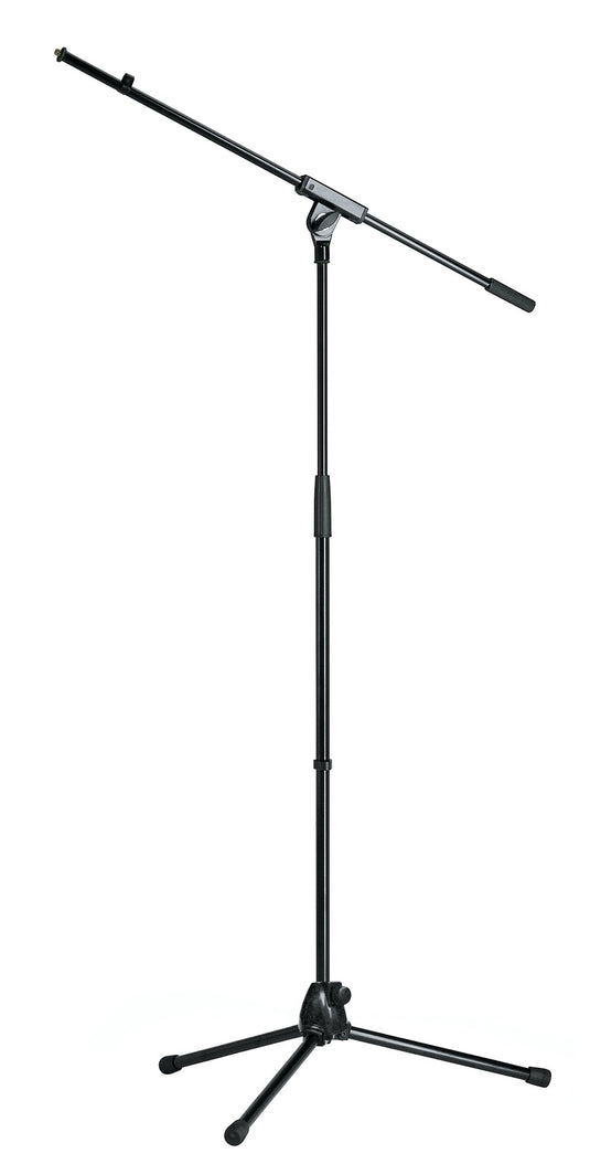 Support à microphone à 2 section style perche, fini noir