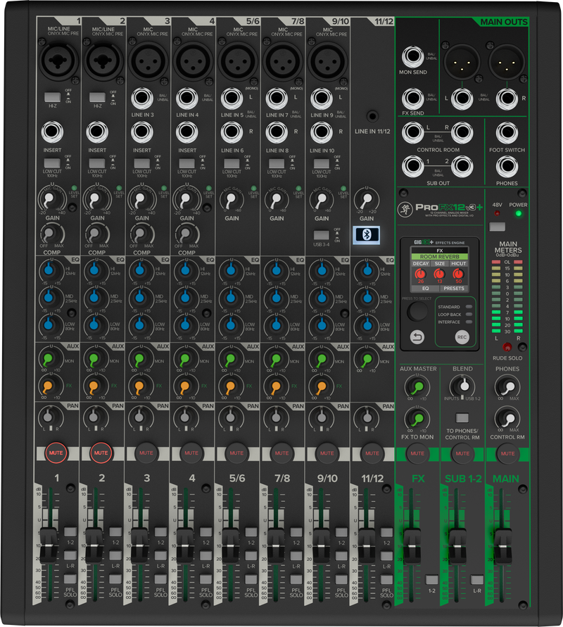 Load image into gallery viewer, Console 12 canaux avec USB et bluetooth PROFX12V3PLUS
