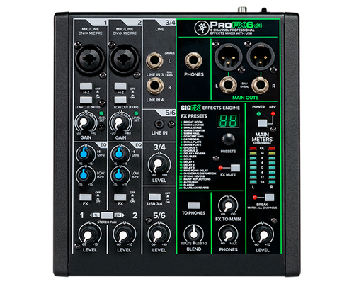 MIXEUR ANALOGIQUE 6 CANAUX AVEC FX AMÉLIORÉS,USB ET BLUETOOTH®