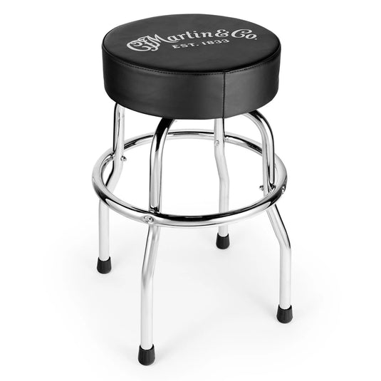 MGear, tabouret de bar rotatif, base chromée, logo noir/blanc, 24”