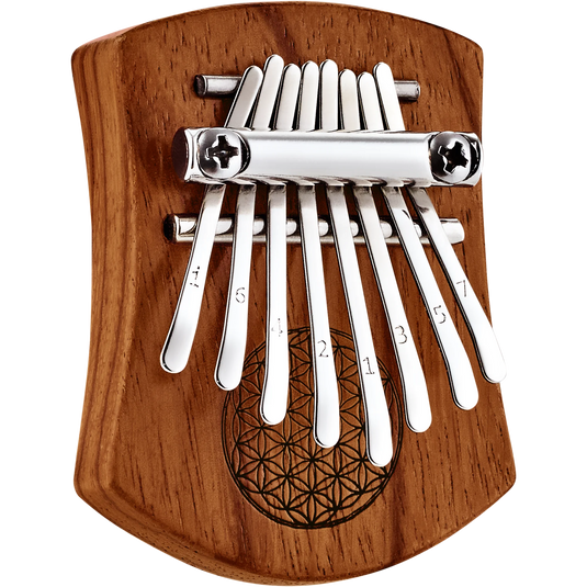 Kalimba mini « Fleur de Vie » 8 notes en do majeur (C)