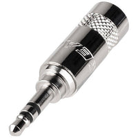 Rean 3.5 mm 3-pole stereo jack, crimp strain relief, nickel/silver