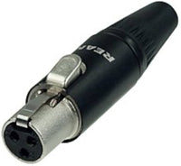 Connecteur Female 3 pin Tiny Xlr au cable, noir, contact plaqués or (mini xlr)