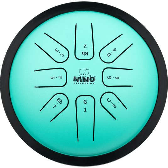 Tambour à languettes en acier NINO Percussion (gamme de sol mineur) – Vert menthe