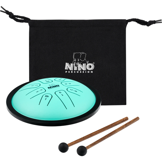 Tambour à languettes en acier NINO Percussion (gamme de sol mineur) – Vert menthe