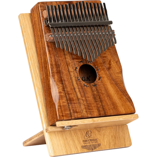 Support kalimba, sortie jack découpée, tout en chêne massif, finition mate, pour modèles 17 touches.