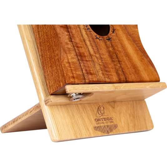 Support kalimba, sortie jack découpée, tout en chêne massif, finition mate, pour modèles 17 touches.