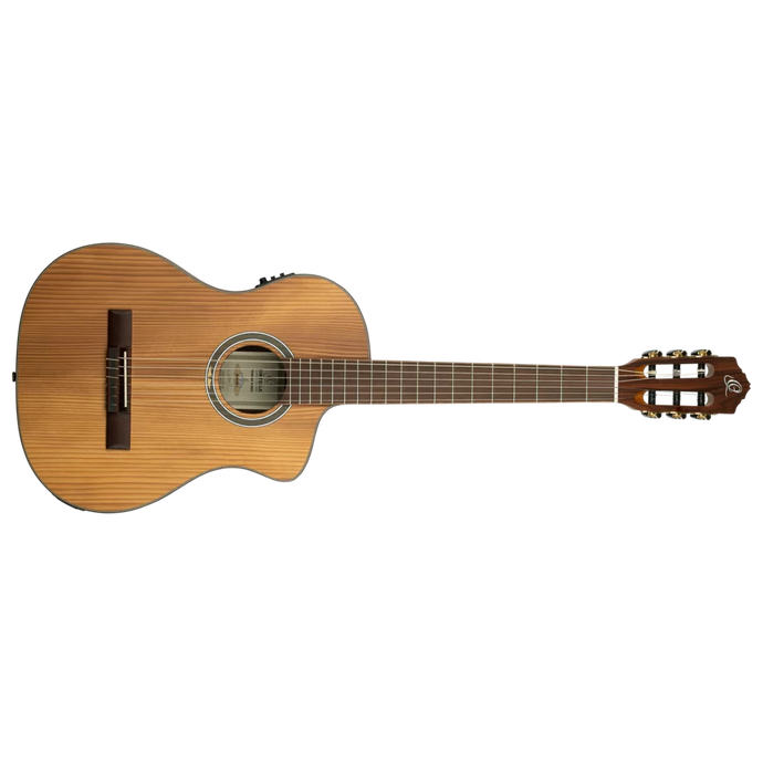GUITARE TAILLE RÉELLE / ÉCHELLE COURTE ÉPICÉA MASSIF TORRÉFIÉ / PAO FERRO MARRON FONCÉ