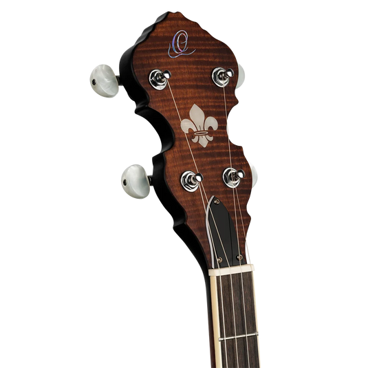 Banjo 5 cordes en Érable flammé/Acajou, Finition Satinée Whiskey Burst, Série Americana (pas d’étui)