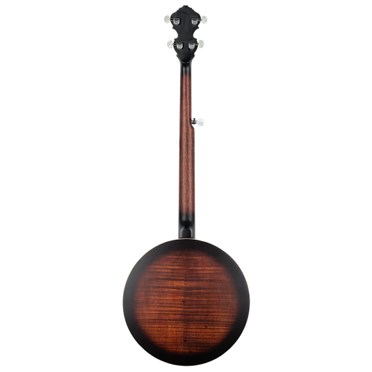 Banjo 5 cordes en Érable flammé/Acajou, Finition Satinée Whiskey Burst, Série Americana (pas d’étui)
