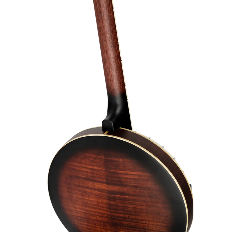 Chargez l'image dans la visionneuse de la galerie, Banjo 5 cordes en Érable flammé/Acajou, Finition Satinée Whiskey Burst, Série Americana (pas d’étui)

