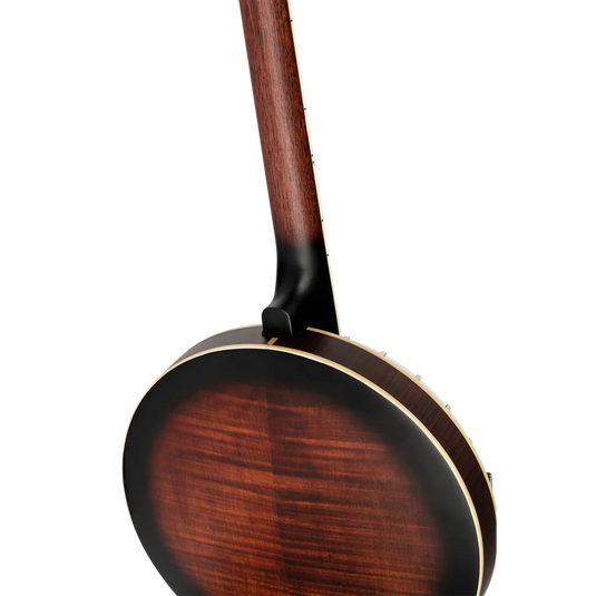 Banjo 5 cordes en Érable flammé/Acajou, Finition Satinée Whiskey Burst, Série Americana (pas d’étui)