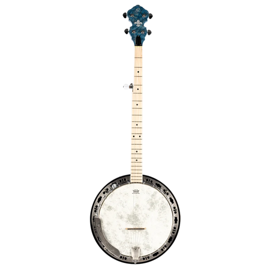 Banjo 5 cordes en Érable, finition Bleu translucide, série Falcon (avec étuis)