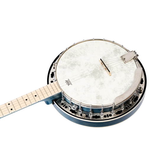 Banjo 5 cordes en Érable, finition Bleu translucide, série Falcon (avec étuis)