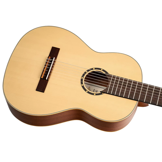 Guitare classique 7 cordes pleine grandeur en épicéa massif/sapelli naturel