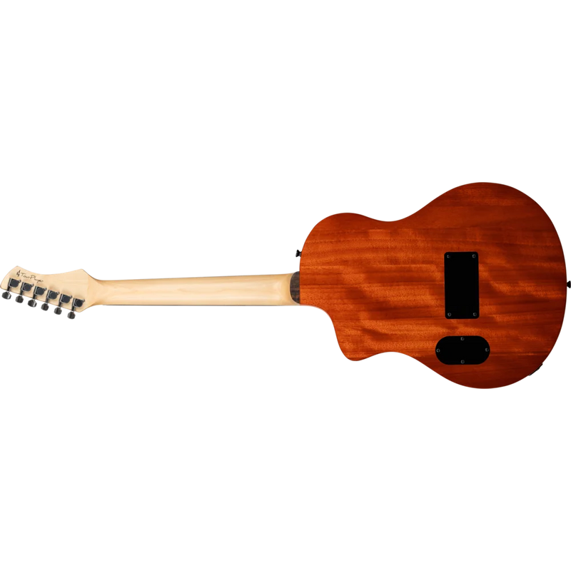 Load image into gallery viewer, Guitare classique/électrique SÉRIE TOURPLAYER, GUITARE TAILLE NORMALISE EN OKOUMÉ MASSIF/ÉRABLE FLAMBÉ, DESIGN BERMUDA

