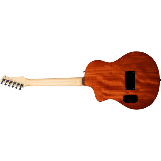 Guitare classique/électrique SÉRIE TOURPLAYER, GUITARE TAILLE NORMALISE EN OKOUMÉ MASSIF/ÉRABLE FLAMBÉ, DESIGN BERMUDA
