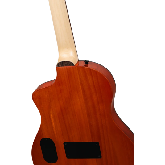 Guitare classique/électrique SÉRIE TOURPLAYER, GUITARE TAILLE NORMALISE EN OKOUMÉ MASSIF/ÉRABLE FLAMBÉ, DESIGN BERMUDA