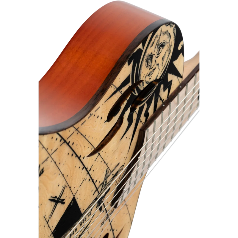 Load image into gallery viewer, Guitare classique/électrique SÉRIE TOURPLAYER, GUITARE TAILLE NORMALISE EN OKOUMÉ MASSIF/ÉRABLE FLAMBÉ, DESIGN BERMUDA
