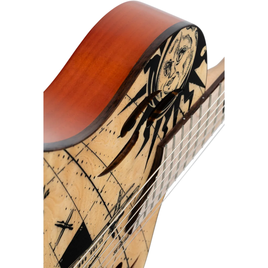 Guitare classique/électrique SÉRIE TOURPLAYER, GUITARE TAILLE NORMALISE EN OKOUMÉ MASSIF/ÉRABLE FLAMBÉ, DESIGN BERMUDA