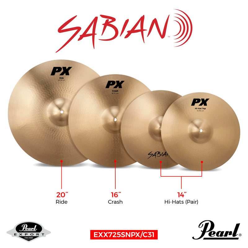 Chargez l'image dans la visionneuse de la galerie, Ensemble de cymbales PX par Sabian (14’’Hi-Hats, 16’’Crash,20’’Ride)

