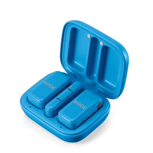 Ensemble de 2 microphones sans fils ultracompact  pour téléphones intelligents USB-C (Bleu)