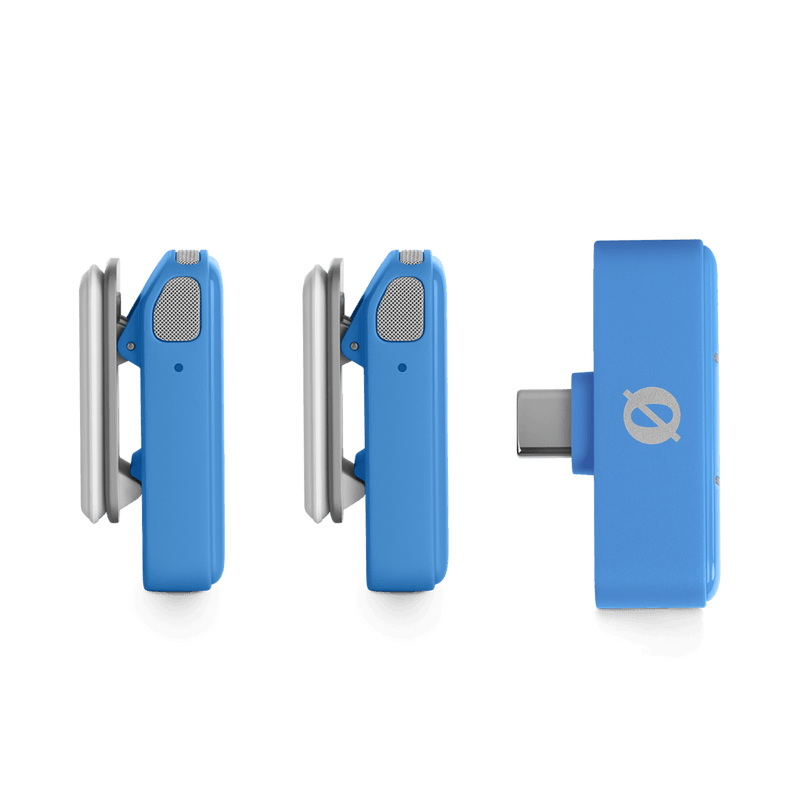 Load image into gallery viewer, Ensemble de 2 microphones sans fils ultracompact  pour téléphones intelligents USB-C (Bleu)
