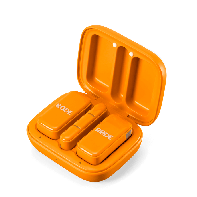 Ensemble de 2 microphones sans fils ultracompact pour téléphones intelligents USB-C (Orange)