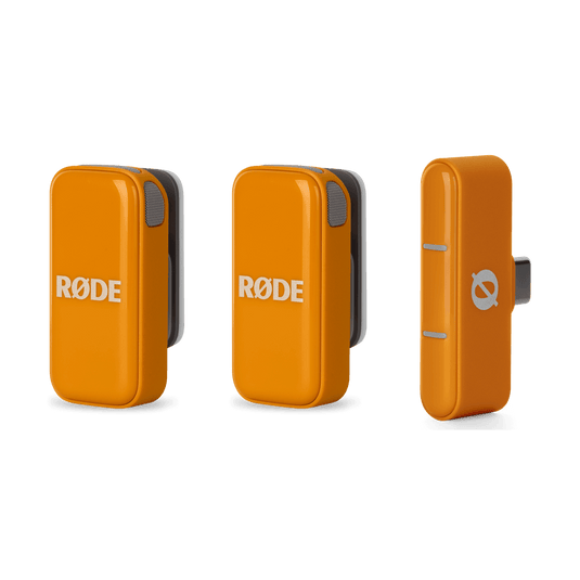 Ensemble de 2 microphones sans fils ultracompact pour téléphones intelligents USB-C (Orange)