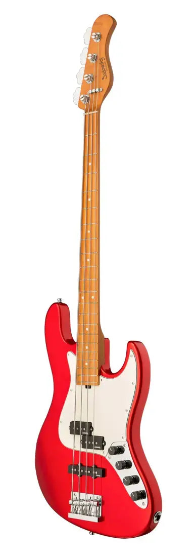 Chargez l'image dans la visionneuse de la galerie, Basse Sadowsky MetroExpress 21-Fret Hybrid P/J Bass 4 cordes touche Pau Ferro, fini:”Solid Candy Apple Red Metallic” avec étui souple
