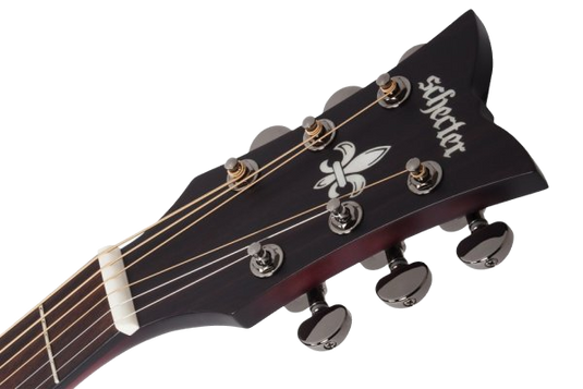 Guitare Électrique Acoustique Orleans Stage, Satin Éclat Rouge Vampire