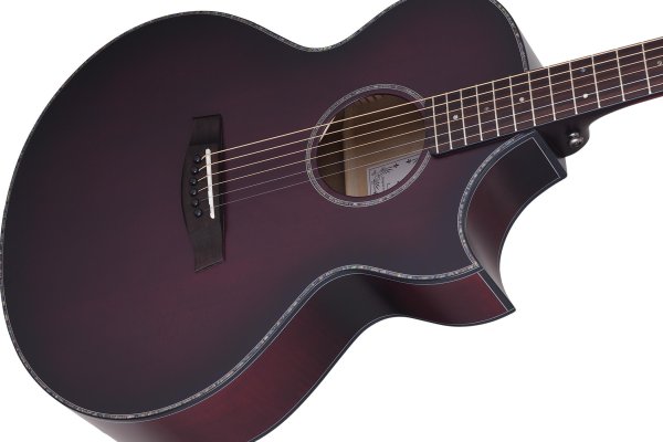 Chargez l'image dans la visionneuse de la galerie, Guitare Électrique Acoustique Orleans Stage, Satin Éclat Rouge Vampire

